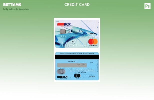 Модерен стил Костарика Шаблон за дебитна верзија на мастер картички на Банката н